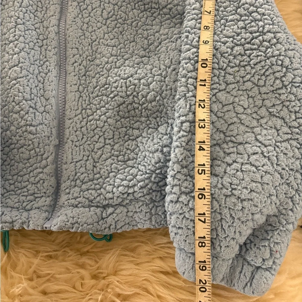Urban Outfitters Baby Blue Cropped Sherpa Fleece Oversized Jacket